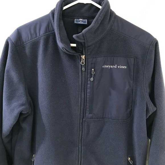 VINEYARD VINES 3/4 Zip Fleece in Navy Blue with Whale - Picture 3 of 8